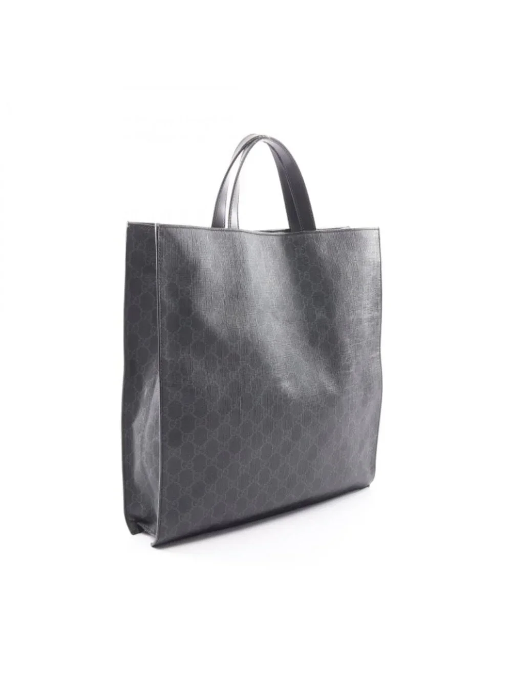 Gucci Tote GG Supreme Black Canvas Leather